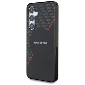 AMG Double Layer Rhombs MagSafe Case for Samsung Galaxy S25 - Black/Red