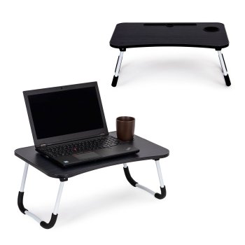 Laptop bed table 60x40 cm ModernHome, black