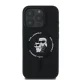 Karl Lagerfeld Silicone Karl&Choupette Heads Ring MagSafe Case for iPhone 16 Pro Max, Black
