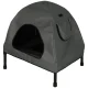 Dog and Cat Bed House, Pet Tent, 60x54x44 cm, Grey/Black