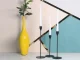 Glamour Metal Candlestick Set, 3 pcs, Black