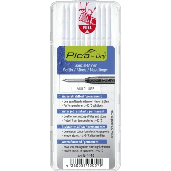Pica DRY 4043 White Refill Leads 2.8 mm, 10-Pack