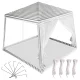 Garden Gazebo / Party Tent with Mosquito Net 3x3 m, White/Green