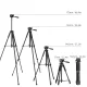 Aluminum Photographic Tripod with Adjustable Base, 57-170cm, Gray