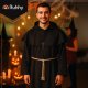 Ruhhy 26175 Monk Costume for Adults, Halloween Fancy Dress, Size L, Black