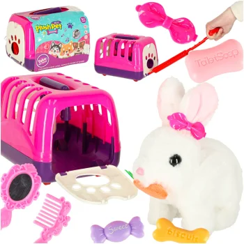 Interactive Plush Bunny with Carrot and Carrier Basket KX3153