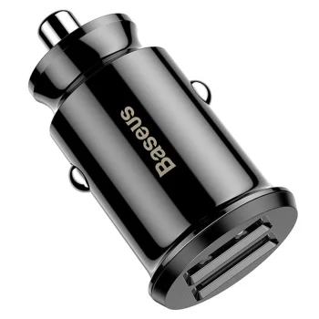 Baseus Grain Car Charger 2x USB 3.1A, Black