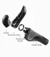 Rockbros BT1007B Bicycle Grips Set with Horns, Black