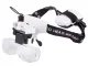 Watchmaker Magnifier Glasses with 2 LED and 5 Interchangeable Lenses, Black/White