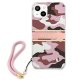 Guess iPhone 13 vāciņš Camouflage Strap Rozā
