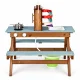 ECOTOYS wooden mud kitchen with picnic table, benches and water pump