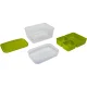 EMSA Clip & Go XL Food Storage Container with Inserts 2.2 L, Transparent / Green