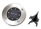 Garden solar lamp with 8 LEDs, set of 4, black and inox