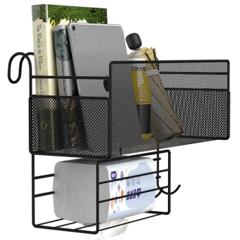 Hanging Wall Shelf / Organizer with 3 Hooks, Loft Style