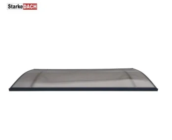 Curved Door Canopy STARKEDACH L-160, 160 x 100 x 25 cm, Dark Grey/Bronze