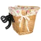 Woven Bicycle Basket with Floral Pattern and Click Mount