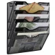 Wall Mounted File Organizer with 5 Tiers, Black