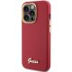Guess Silicone Script Metal Logo & Frame case for iPhone 15 Pro Max - red