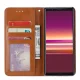 Sony Xperia 5 (J8210 J9210) PU Leather Wallet Book Case Cover, Brown
