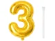 Foil Balloon Number 3 for Birthday Party Decoration 66cm, Gold