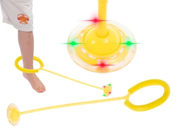 Kids Jump Rope Swing Ball One Leg Foot Jumping Ring LED Yellow