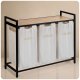 3-Compartment Laundry Sorter with Shelf 120L Massido