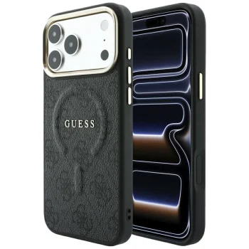 Guess Embossed 4G Classic MagSafe Case for iPhone 17 Pro / 18 Pro, Black