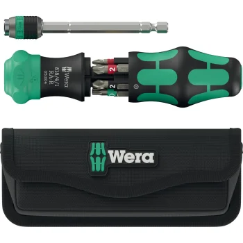 Ratchet Screwdriver Bit Set Wera Kraftform Kompakt 20 RA-R with Pouch