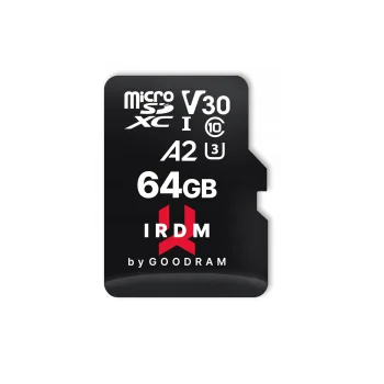 GoodRam IRDM 64GB MicroSD Card UHS-I U3 A2 V30 with Adapter