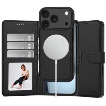 Tech-Protect Wallet MagSafe Case for iPhone 17 Pro / 18 Pro - Matte Black