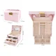 Beautylushh Jewelry Box with Mirror, Pink