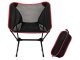 Folding camping chair for fishing and outdoor use, black-red