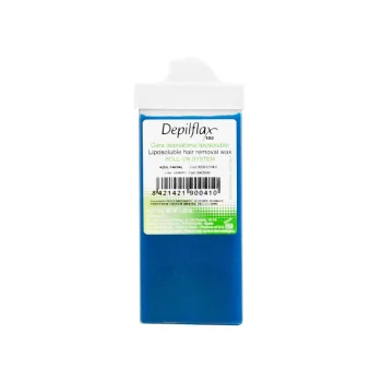Facial Hair Removal Roll-On Wax Depilflax Azulene 110g, blue