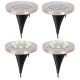 Solar Ground Garden Lights, 8 LED, Warm White, 4 Pcs