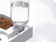 2-in-1 Double Bowl for Dogs and Cats with 500 ml Water Dispenser