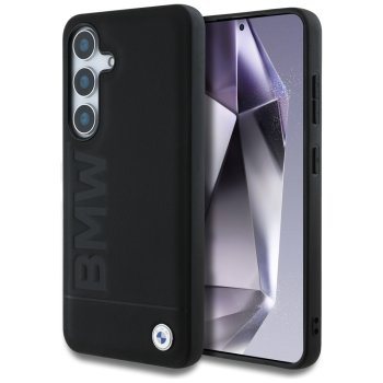 BMW Leather Big Wordmark Case for Samsung Galaxy S25 Black