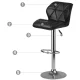 Sofotel Castel Adjustable Swivel Bar Stools with Back, Set of 2, Black
