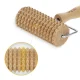 4Fizjo Large Wooden Body Massage Roller with Handle, Brown