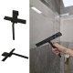 Silicone Window and Shower Squeegee with Holder, Grey