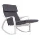 Modernhome Rocking Chair with Adjustable Footrest, White Frame