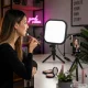 Square LED Video Light Panel for Makeup and Streaming, 15W, USB, Black