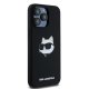 Karl Lagerfeld iPhone 15 Pro vāciņš Silicone Choupette Head MagSafe, melns