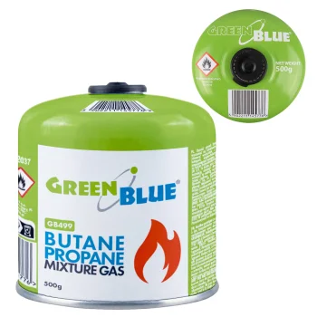 Gas Cartridge GreenBlue GB499, 500g, 7/16" EN417 Thread