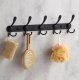 Wall Mounted Coat Rack 45cm with 10 Hooks, Black