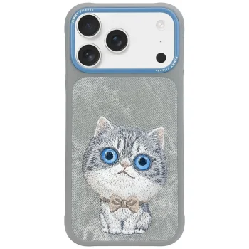 Nimmy iPhone 17 Pro Max Case Big Eyed Pet 2.0 Cat, Gray