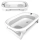 Nukido Nk-279 Foldable Baby Bathtub with Thermometer and Insert, White-Grey