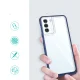 Hybrid Armor Clear 3in1 Case for Samsung Galaxy S23, Transparent with Blue Frame