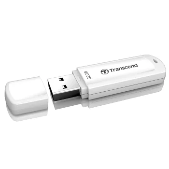 Transcend JetFlash 730 32 GB USB 3.1 Gen 1 Flash Drive, White