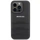 Apple iPhone 15 Pro 6.1\'\' AMG Leather Debossed Lines Case Cover, Black