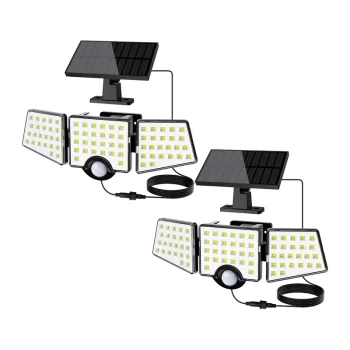 LEPRO 640005-DW-2 Solar LED Wall Lamp with Motion Sensor, 2-Pack, White